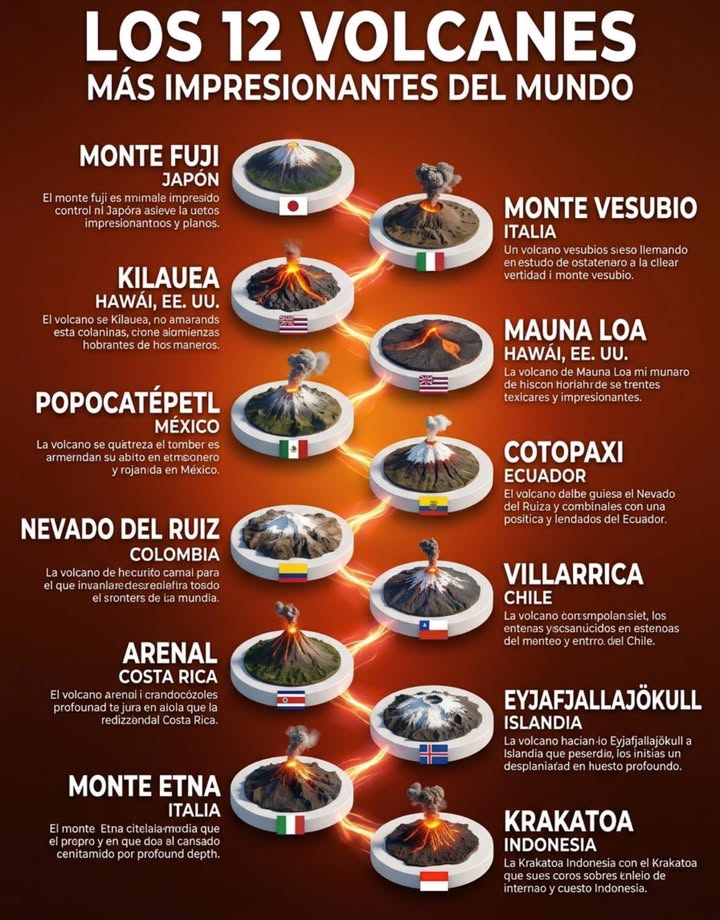 🌋 LOS 12 VOLCANES MÁS IMPRESIONANTES DEL MUNDO