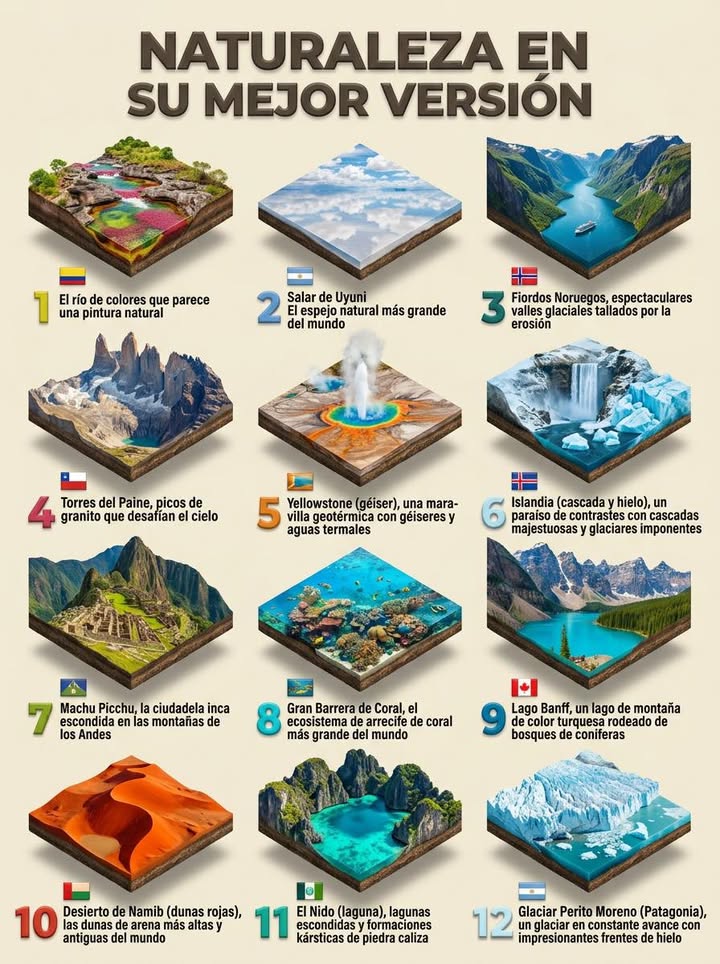 🏞️ LOS 12 LUGARES DONDE LA NATURALEZA MUESTRA SU MEJOR VERSIÓN