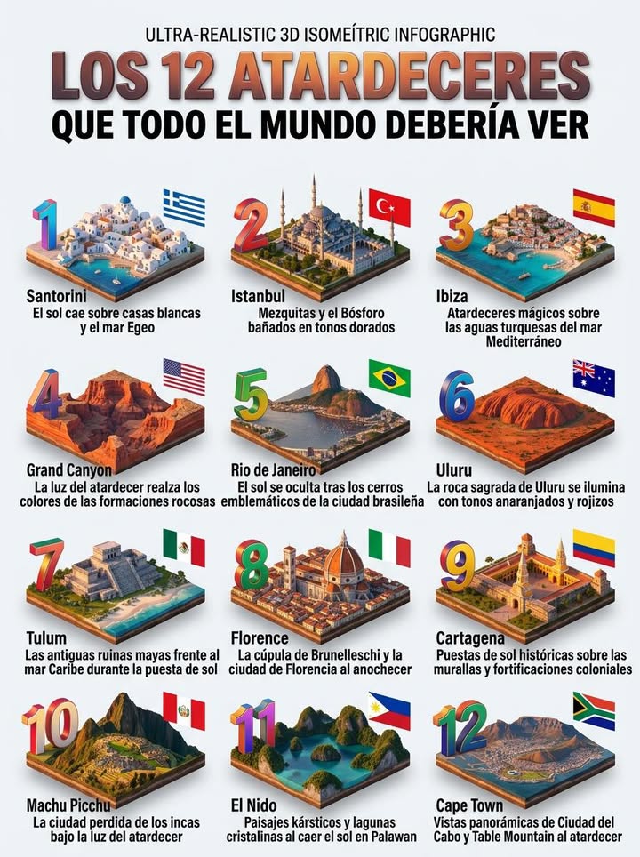 🌅 LOS 12 ATARDECERES QUE TODO EL MUNDO DEBERÍA VER