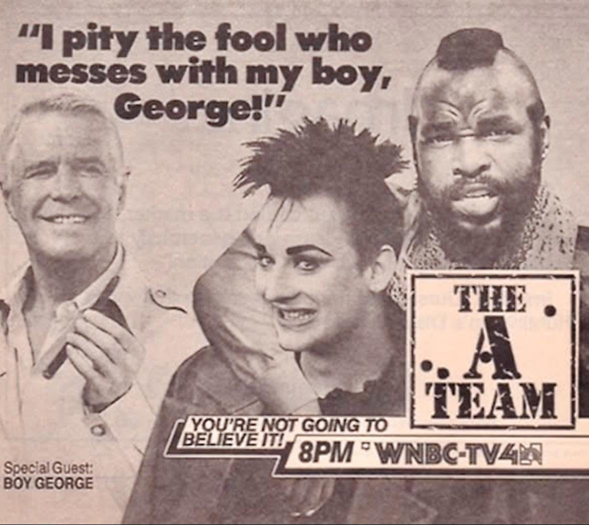 Boy George, el famoso cantante de Culture Club, hizo una memorable aparición en “The A-Team”