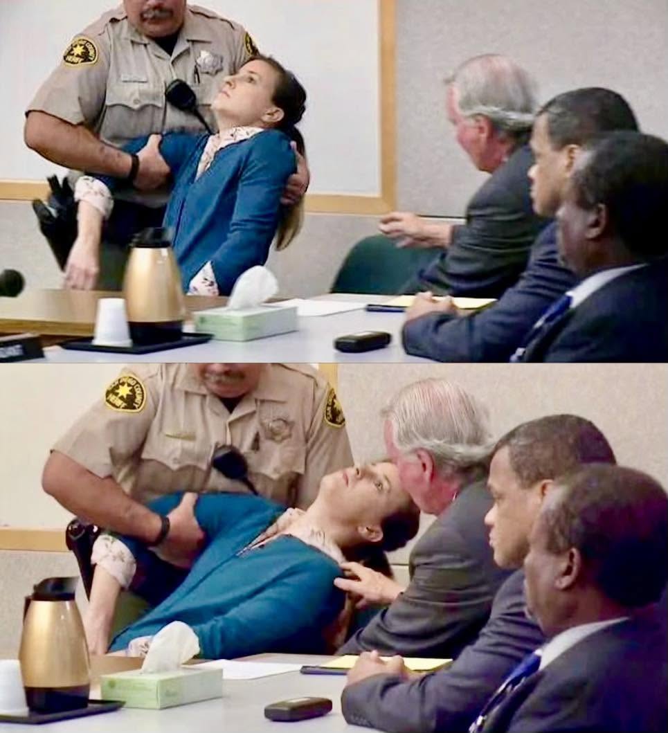 La foto muestra a una mujer desmayada después de ser condenada a 26 años de prisión