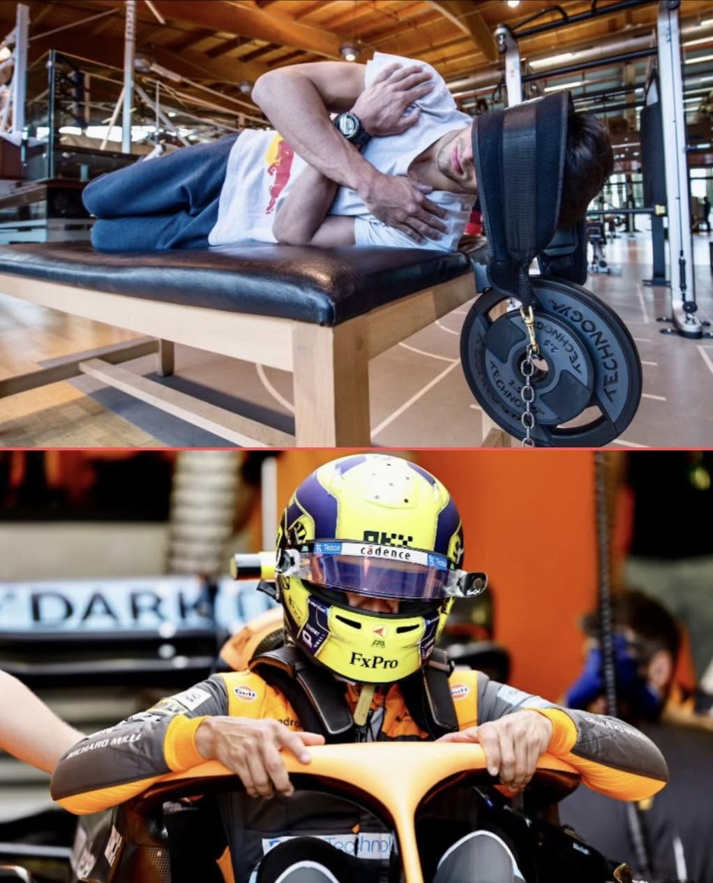 En esta imagen se puede observar a Lando Norris, un destacado piloto de Fórmula 1 británico que compite para el equipo McLaren