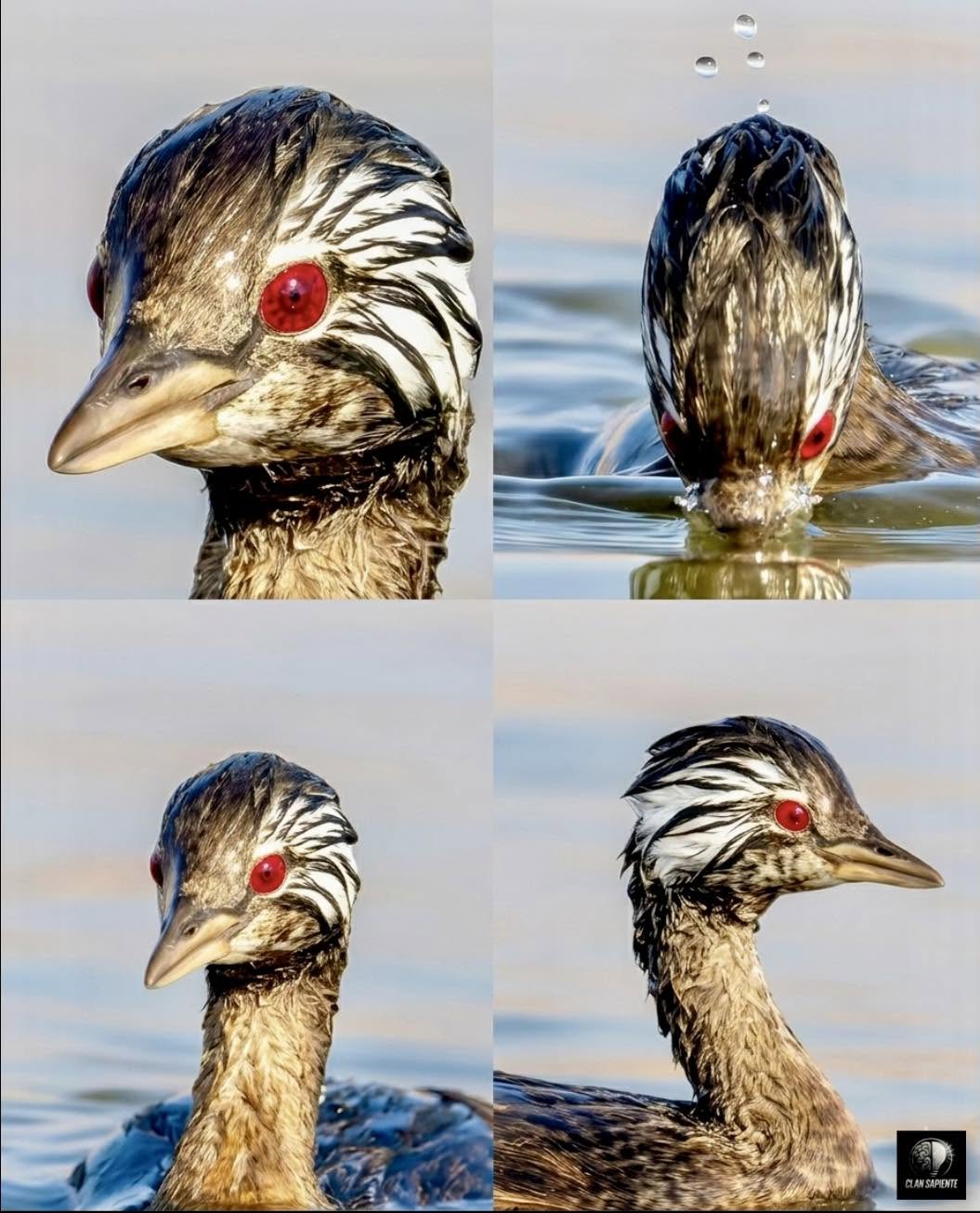 Hay algo hipnótico en la mirada del Pimpollo de gran penacho (Rollandia rolland)
