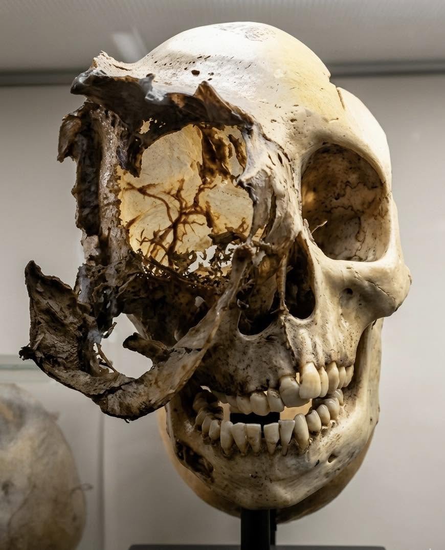 La naturaleza puede ser tan fascinante como aterradora, y este cráneo es una prueba de ello