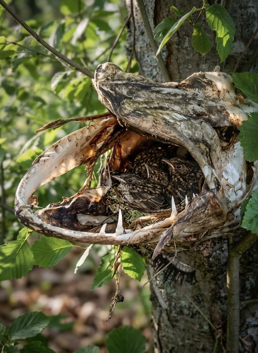 Esta imagen es un ejemplo fascinante de la resiliencia y adaptabilidad de la naturaleza, aunque a primera vista parezca una escena sacada de una pelí...