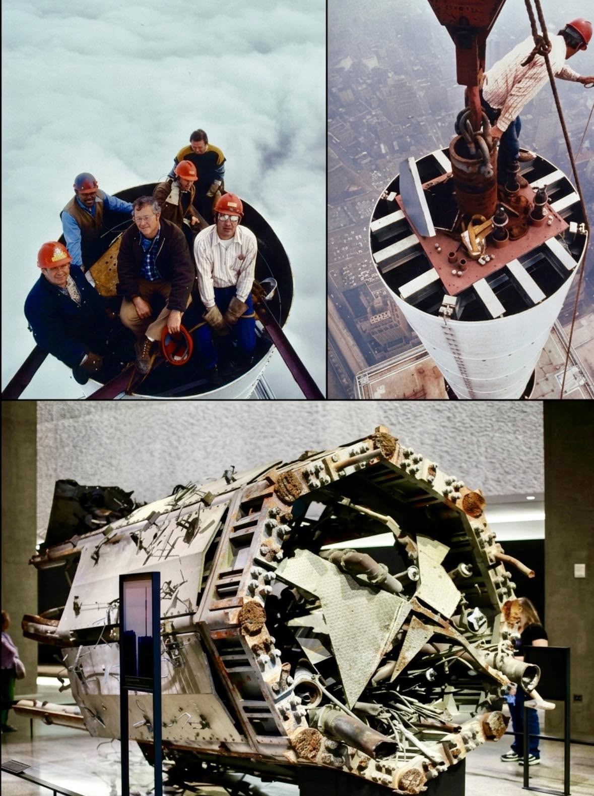 Esa gigantesca aguja que coronaba la Torre Norte no era un simple adorno; era una maravilla de la ingeniería que pesaba cerca de 180 toneladas y se e...