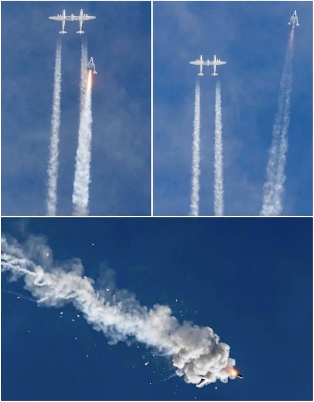 Esta secuencia de imágenes capturó el momento exacto en que el sueño de conquistar el espacio privado se tornó en tragedia sobre el desierto de Mo...