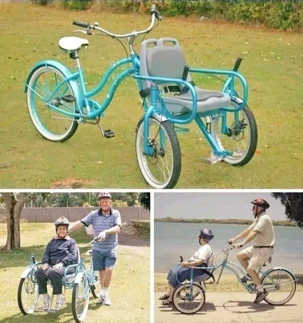 Un marido que ama profundamente a su esposa discapacitada construyó esto para que finalmente puedan salir a pasear en bicicleta juntos