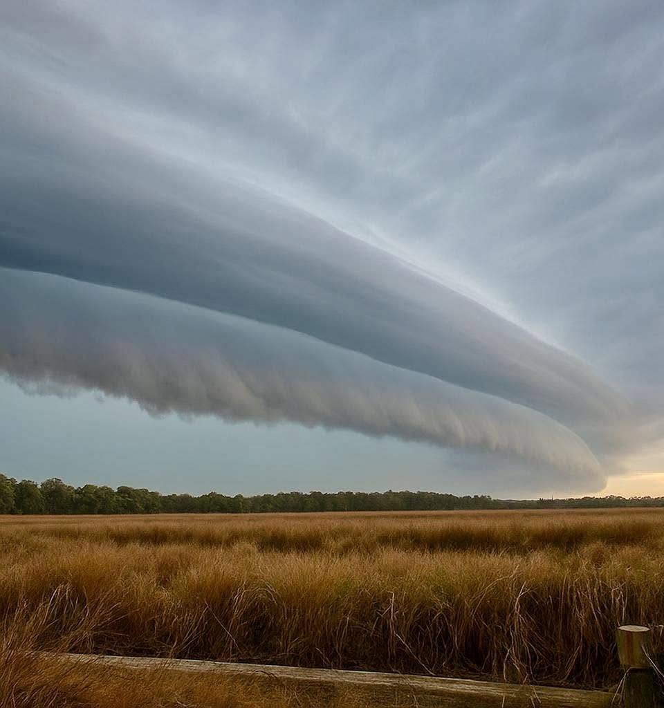 Parece que la naturaleza ha decidido trazar una línea perfecta en el horizonte