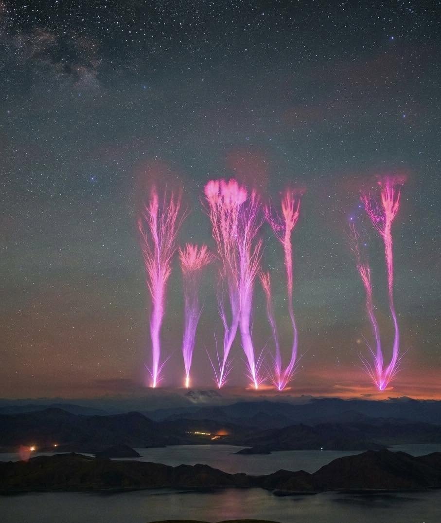 Lo que parece una escena de ciencia ficción es, en realidad, uno de los espectáculos más raros y fascinantes de nuestra atmósfera: los espectros r...