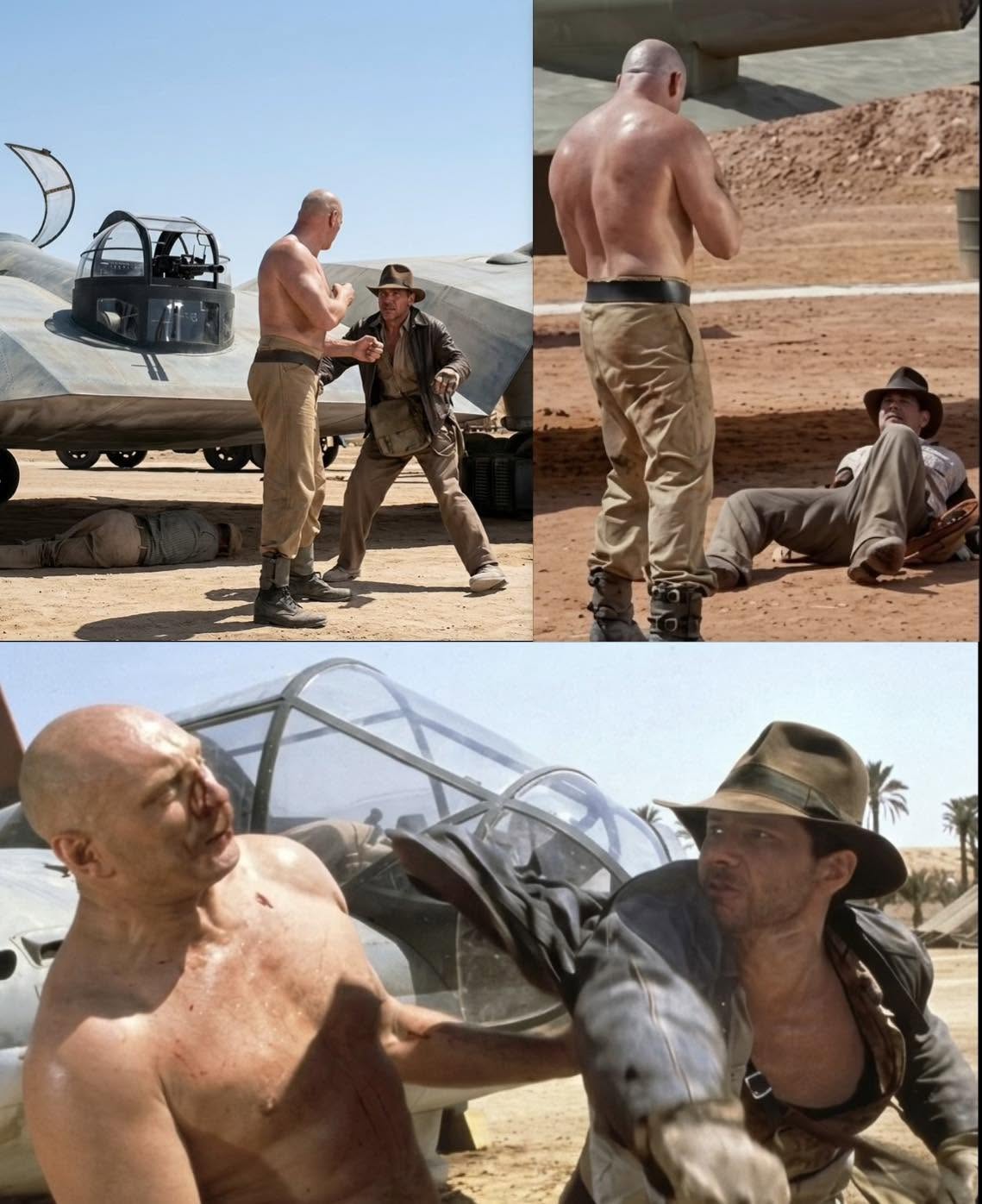 Hay escenas que definen la carrera de un actor, y para Harrison Ford, la pelea bajo el "Ala Volante" en Túnez fue una de ellas, aunque casi termina e...
