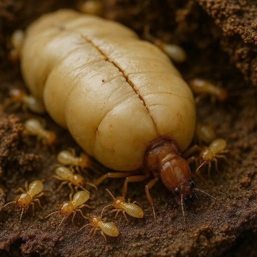 La reina de las termitas parece inmóvil, pero sostiene un reino entero desde la oscuridad