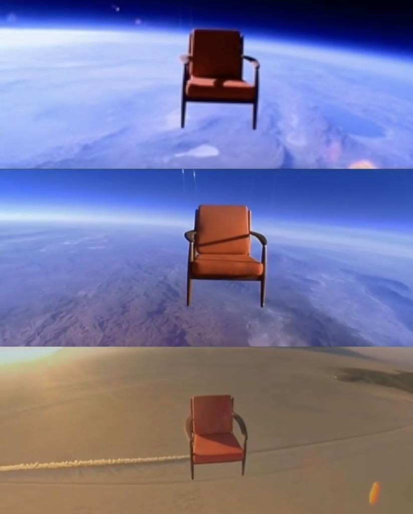 ¿Te imaginas encender la televisión y ver un sillón flotando en el espacio