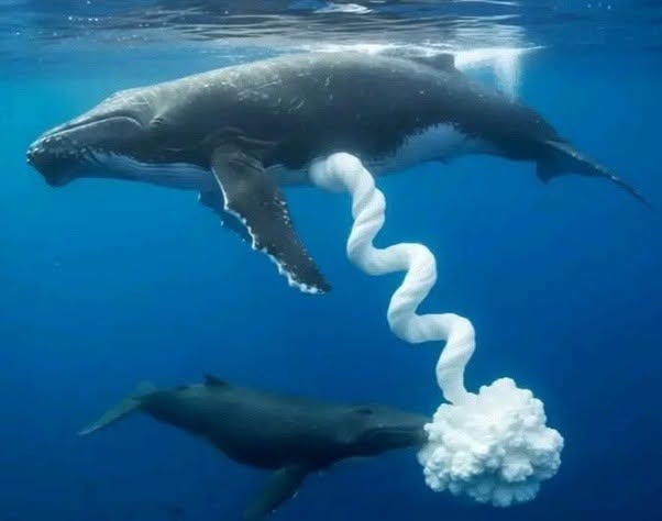 Las crías de ballena no pueden abrazar a sus madres..