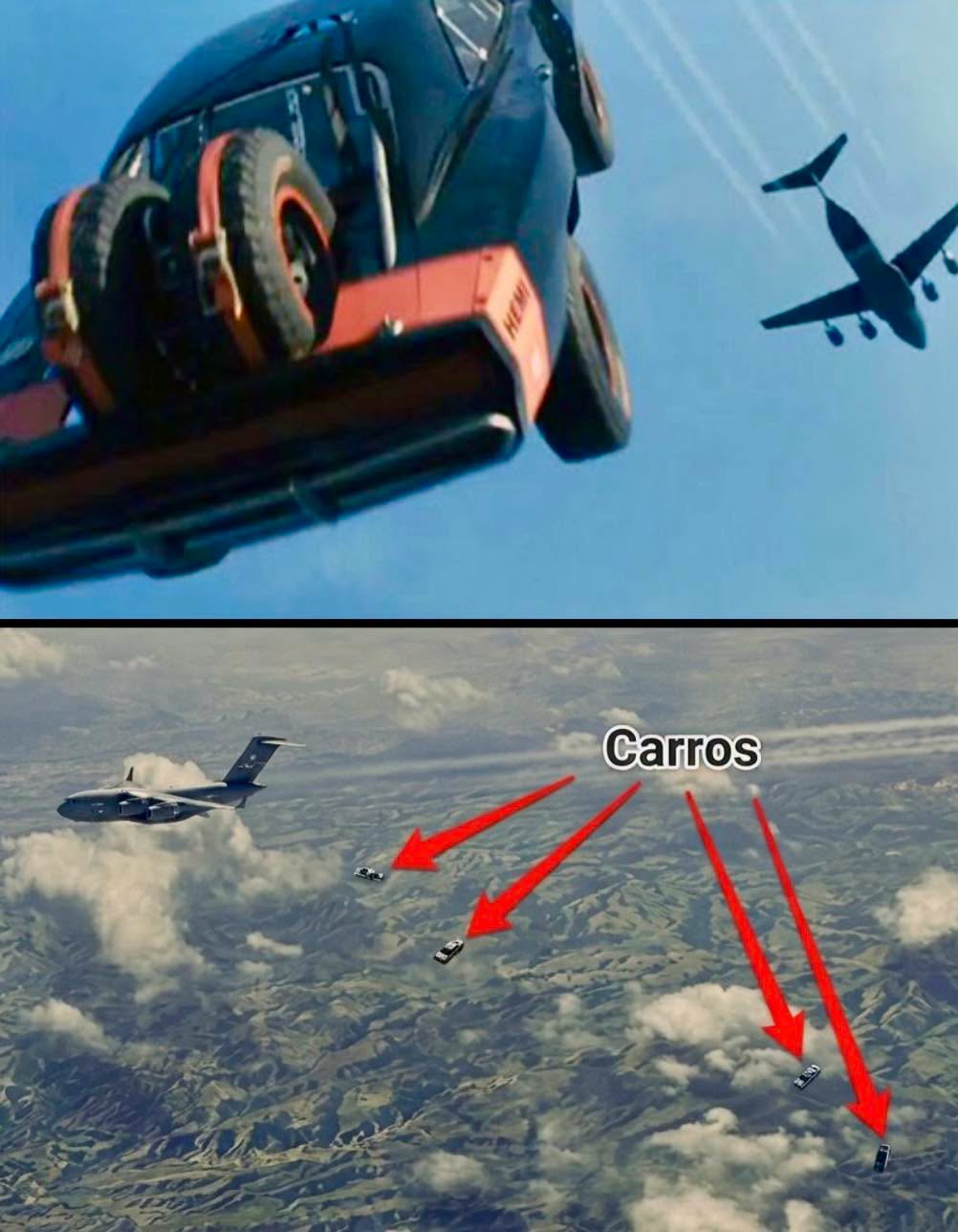 Aunque la saga de Rápidos y Furiosos es famosa por desafiar las leyes de la física, la escena de Furioso 7 donde los autos caen desde un avión de c...
