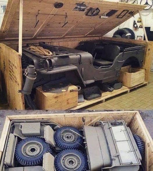 Cómo se enviaban los Jeeps durante la Segunda Guerra Mundial.