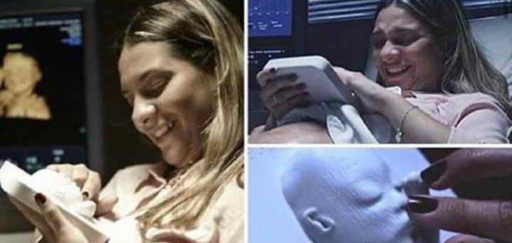 Mujer ciega siente a su bebé con ecografía 3D impresa en relieve